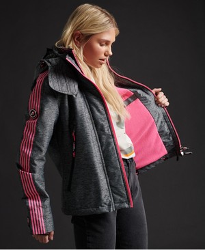 Superdry Limited Edition Hit Hood SD-Windcheater Női Kabát Sötét Szürke/Rózsaszín | JEGDQ4230